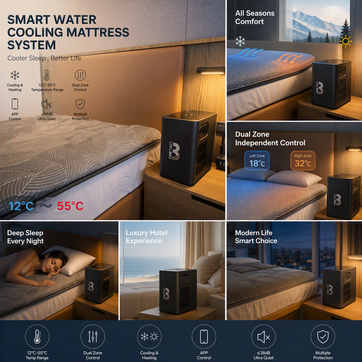Smart Mattress Cooling System Water Cooling Bed Pad for Better <strong>Sleep</strong> Quality with Bed Cooling System