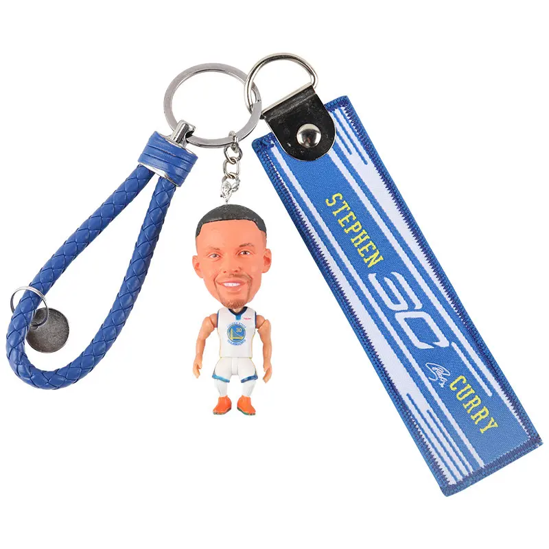 Promotionele Basketbal Sleutelhanger All Star Player 3d Sleutelhanger Met Lederen Touw