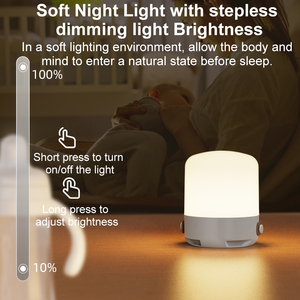 Novità 2025: Altoparlante BT Portatile con Macchina del Rumore Bianco <span class=keywords><strong>per</strong></span> il Sonno del Bambino, Luce Notturna LED, Batteria Ricaricabile 1500mAh, Design Moderno in ABS - Product Image 3