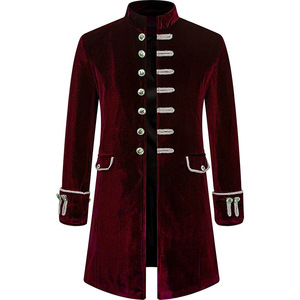 Cappotto da <span class=keywords><strong>uomo</strong></span> con frac gotico <span class=keywords><strong>medievale</strong></span> giacca Steampunk Cosplay cappotto principe smoking vittoriano nero lungo cappotto in velluto pirata Vintage - Product Image 3