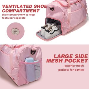 Bolsa de Gimnasio para <span class=keywords><strong>Mujer</strong></span> con Compartimento para Zapatos, Bolsa de <span class=keywords><strong>Viaje</strong></span> de Fin de Semana, Bolsa Deportiva para Gimnasio, Yoga, Baile - Product Image 2