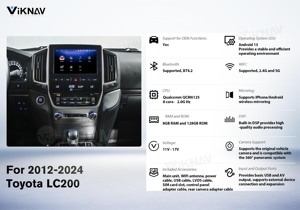 Boîtier décodeur Android 13 pour Toyota LC200 LC300 2012-2024, CarPlay sans fil, Android Auto, GPS, DSP, SWC, lecteur multimédia - Product Image 5