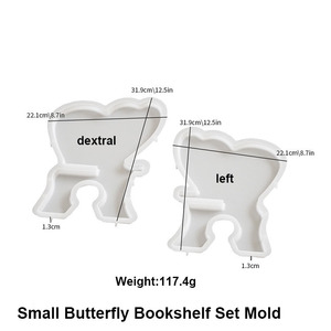 Support de livre papillon en résine, moule en silicone pour étagère à livres pliable, décoration de bureau, organisateur islamique pour l'Aïd, présentoir de lecture et de prière - Product Image 6