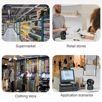 Supermercado omnidireccional pos USB código QR pos cableado resistente comprobador de precios de escritorio 1d 2d Android escáner de código de barras para la venta