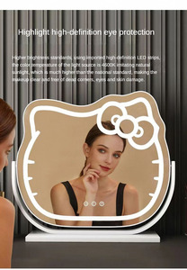 Lindo gato escritorio <span class=keywords><strong>LED</strong></span> <span class=keywords><strong>espejo</strong></span> <span class=keywords><strong>de</strong></span> maquillaje portátil puede girar <span class=keywords><strong>Hello</strong></span> <span class=keywords><strong>Kitty</strong></span> <span class=keywords><strong>espejo</strong></span> <span class=keywords><strong>de</strong></span> tocador <span class=keywords><strong>con</strong></span> pantalla táctil inteligente - Product Image 3