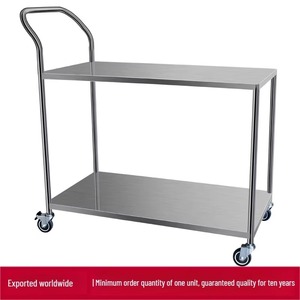 Chariot de manutention double couche en acier inoxydable pour le transport de marchandises - Product Image 3
