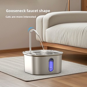 <span class=keywords><strong>Fontaine</strong></span> à eau intelligente pour animaux de compagnie 3L ultra-silencieuse en acier inoxydable, distributeur d'eau en direct, <span class=keywords><strong>fontaine</strong></span> carrée pour chat avec robinet automatique - Product Image 6