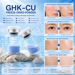 Premium Factory price Blue <b>Copper</b> Peptide Ghk-Cu 50mg 100mg <b>Powder</b> for Skin Renewal - Product Image 3