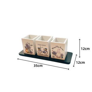 Wooden Knife Fork <b>Storage</b> <b>Box</b> Rectangle Multifunction Tableware <b>Kitchen</b> Countertop Organizer Rack - Product Image 2