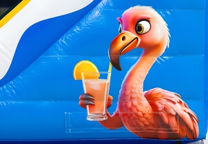 Vente flash : château gonflable écologique avec toboggan, thème flamant rose, <span class=keywords><strong>pour</strong></span> les fêtes en <span class=keywords><strong>famille</strong></span> dans le jardin, <span class=keywords><strong>location</strong></span> <span class=keywords><strong>pour</strong></span> les événements - Product Image 2