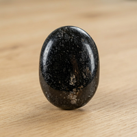 Polierter Ovaler Schwarzer Edelstein Kristallstein Halbedelstein Kunstsammlerstück NOBLESTONE GEMS Heimdekoration