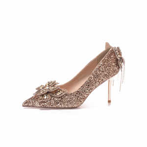 6681A-099 Zapatos de Tacón de Aguja con Punta Puntiaguda, Decorados con Pedrería, Elegantes Zapatos de Vestir para Mujer, Zapatos de Tacón Alto para Boda - Product Image 5