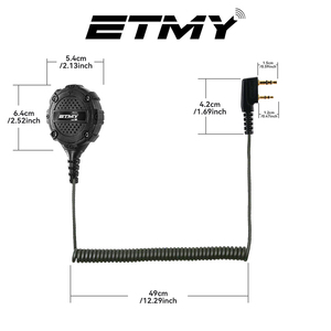 Microphone haut-parleur à distance ET-MH500 avec connecteur 2 broches et prise jack 3,5 mm pour radio talkie-walkie UV-5R UV-82 BF-888S BF-9700 - Product Image 4