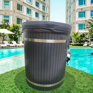 Bain de glace extérieur de jardin moderne de luxe de haute qualité, baril en acier inoxydable noir, <span class=keywords><strong>spa</strong></span> à immersion froide, filtre, refroidisseur - Product Image 5