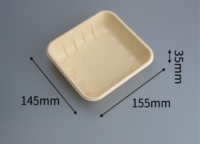 Wegwerp servies vierkante bagasse pulp schaal, extra sterk, 100% biologisch afbreekbaar voor voedsel, fruit, restaurants, bruiloften en feesten