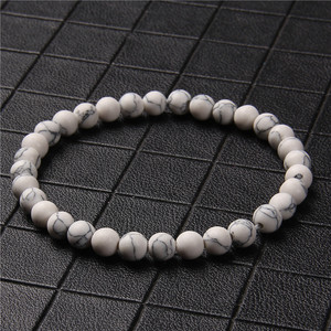 6mm Naturstein Perlen Armbänder Achat Elastic Rope Armband Hands chnur Edelstein Perlen Armbänder für Frauen und Männer - Product Image 2