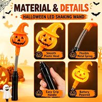 Lanternes citrouilles décoratives d'Halloween en plastique, jouets pour enfants, petits cadeaux, bâtons lumineux à commande manuelle, fournitures de fête