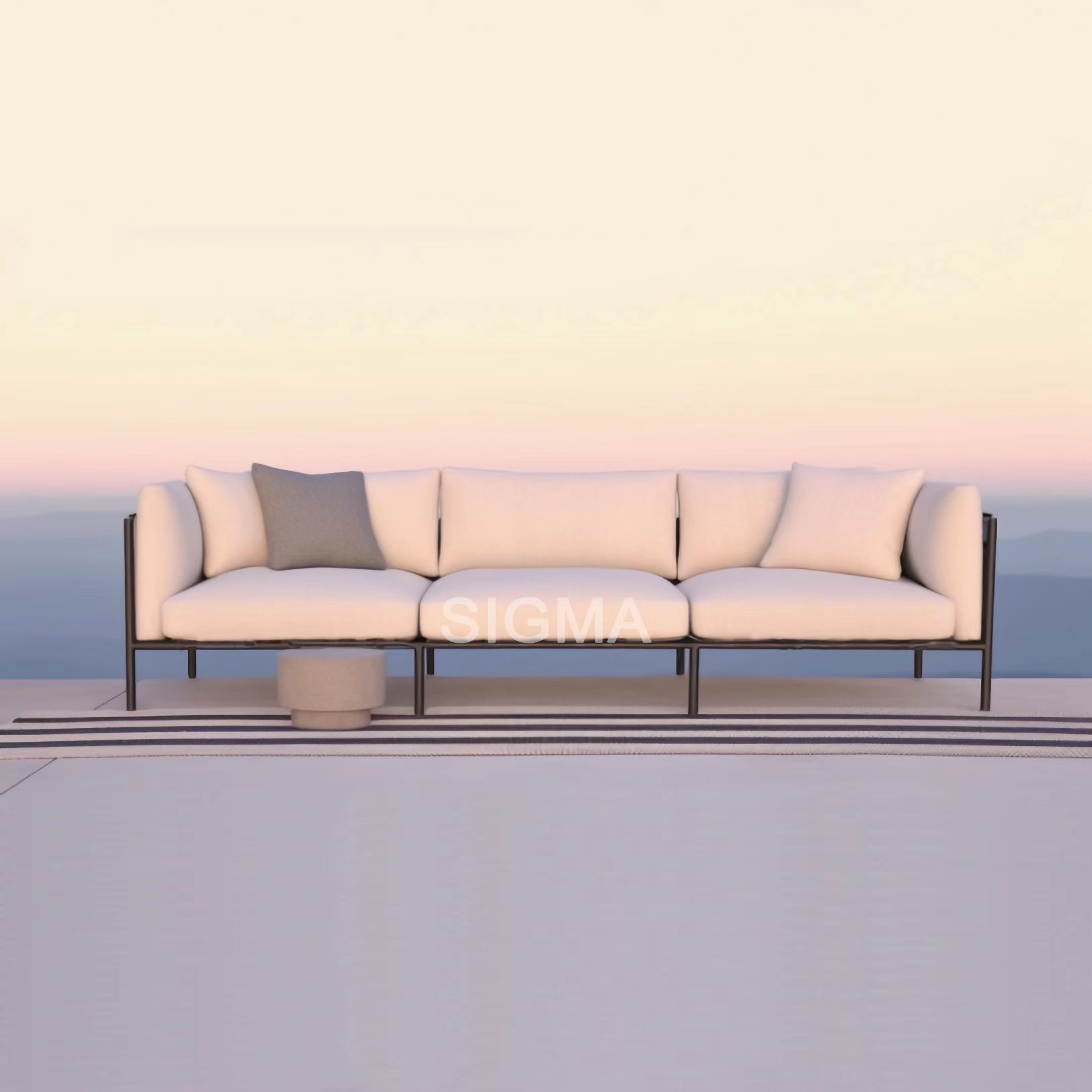 Hotel outdoor furniture courtyard garden Aluminum furniture sofa sunbed