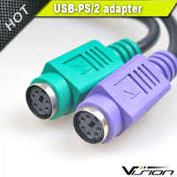 Convertidor de Puerto USB a PS2 Mouse Keyboard Adapter para PC Notebook Computer