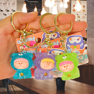 Lindo llavero de cachorro de dibujos animados en 3D, accesorio portátil de plástico para estudiantes, color aleatorio - Product Image 2