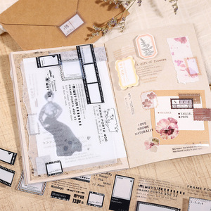 1 rollo de etiquetas de cinta PET, Serie de galería trasera, combinación básica, manual, decoración de base - Product Image 4