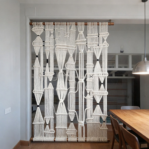 <span class=keywords><strong>Paravent</strong></span> en <span class=keywords><strong>macramé</strong></span> blanc, séparateur géométrique en <span class=keywords><strong>macramé</strong></span> pour les espaces ouverts minimalistes - Product Image 1