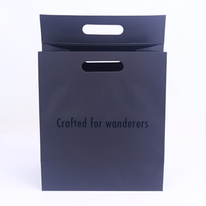 Mua sắm sang trọng bao bì chết cắt xử lý tùy chỉnh logo màu đen thiết kế mờ mang vẻ đẹp in cao cấp Túi Quà Tặng Giấy - Product Image 2