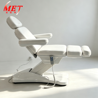 Chaise électrique pour cosmétiques, 3 moteurs, chaise de beauté pour le visage, chaise médicale en cuir blanc, chaise de tatouage réglable, chaise de traitement de spa
