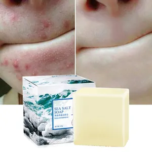 Custom Private Label Handmade Sea Salt Goat Milk Essential Oil Cleansing Bar Soap Bath Brushed Soap Remove acne and shrink pores