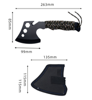 Hache à main tactique extérieure multifonctionnelle noire pour la survie de qualité bricolage avec sangle antidérapante Design polyvalent