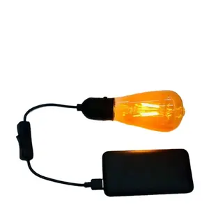 5 V portatile usb ricaricabile lampadine a led st64 con filamento dritto vintage filamento tubolare 5 volt led lampadina