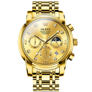 OLEVS 2889 Montre sport pour homme <span class=keywords><strong>de</strong></span> haute qualité, bracelet en acier, quartz, <span class=keywords><strong>calendrier</strong></span> lumineux, étanche, style décontracté et professionnel - Product Image 1