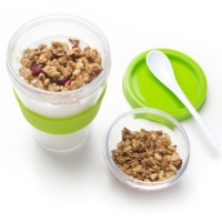 Pots à yaourt réutilisables avec couvercles, pots à overnight oats avec cuillère, sans BPA, tasses à petit-déjeuner, pots à flocons d'avoine