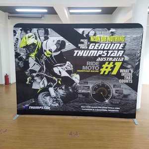 Backdrop Display Pameran Dagang Photo Booth Kain Tension Ukuran 10X8ft yang Dapat Disesuaikan - Product Image 3