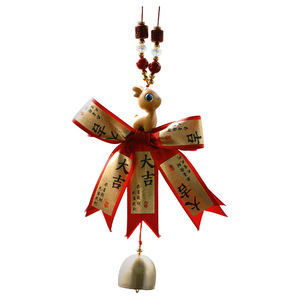 Chinese Style Car Pendant Deer Ornament <b>Red</b> Gold <b>Ribbon</b> Auspicious Decor For Rearview Mirror Interior Decoration - Product Image 5