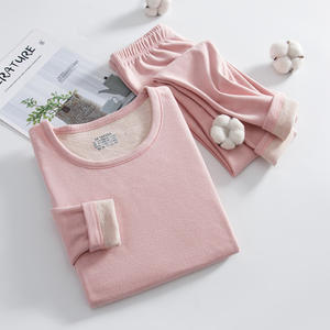 Lana, seta, vestiti autunnali, set di biancheria intima termica da uomo, camicia con fondo in peluche da <span class=keywords><strong>donna</strong></span>, riscaldamento e temperamento costante - Product Image 5