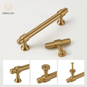 CHENLANG Solid Brass Cabinet Pull Handle Satin Finish Adjustable Furniture <strong>Knobs</strong> <strong>for</strong> Kitchen Wardrobe <strong>Dresser</strong> Drawer - Product Image 4