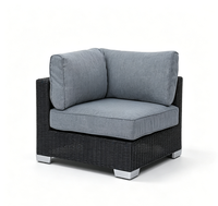 Monaco 7-teiliges modulares Outdoor-Sofaset aus PE-Rattan, 15 cm Schaumstoffkissen, schmutzabweisender Olefin-Stoff, keine Montage erforderlich