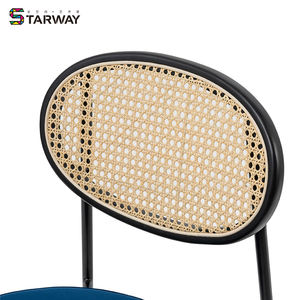 Grosir Kustom Rotan Hitam Punggung Berlapis Besi <span class=keywords><strong>Modern</strong></span> Kursi Makan Tanpa Lengan Rotan Kembali Anyaman DC-1680B - Product Image 2