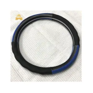 Supplier Blue Custom Steering Wheel Cover Carbon Fiber Leather Steering Wheel Covers