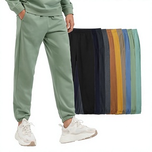 Men's Gray Sweatpants <b>Elastic</b> <b>Waist</b> Side Pockets Casual Joggers Midweight Cotton Breathable Relaxed Fit <b>Trousers</b> - Product Image 1