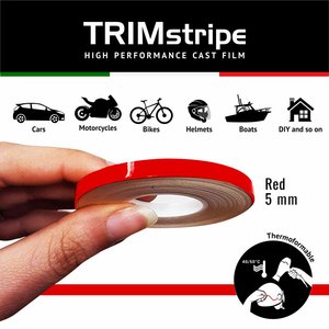 Strisce adesive a strisce rosse per auto 5mm X 10m per attrezzature per la riparazione del corpo - Product Image 1
