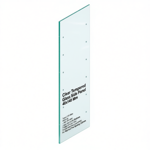 Panneau latéral en verre trempé transparent 40x140 mm pour armoires murales et autoportantes - Product Image 1