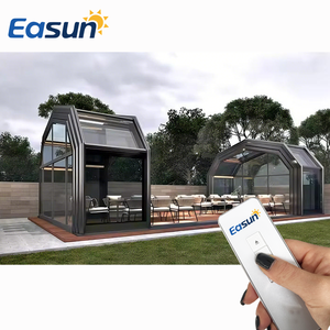 Struktur Atap Motor Berbahan Aluminium dengan Kaca Low-E Retractable Modern untuk Ruang Makan, Tahan Lama untuk Luar Ruangan - Product Image 1