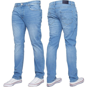 Jeans de mezclilla personalizados para hombre, pantalones casuales de corte recto y ajustado, jeans elásticos para hombre con cierre de cremallera, jeans ajustados. - Product Image 5