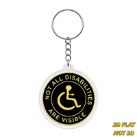Porte-clés « Toutes les Handicaps Ne Sont Pas Visibles », Acrylique, Rond, Léger, Porte-clés Sensibilisation à la Handicapation