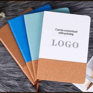 Carnet A5 personnalisable en cuir PU rigide, 100 feuilles, motif grain de bambou, papier épais, fermeture magnétique, reliure cousue - Product Image 2