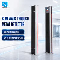 Détecteur de métaux à passage direct SUN LEADER XLD-H 5 zones, portique de sécurité mince avec surveillance WiFi et PC pour contrôle d'accès