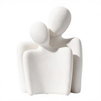 Figurine en céramique Katoonx de couple enlacé, motif uni, décoration pour étagère et table basse (blanc)