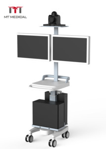 Carrito Móvil Económico para Consultas Remotas HOCHEY MEDICAL, Soporte Portátil para Monitor, Carro de Trabajo Móvil para Computadora en Clínica - Product Image 4